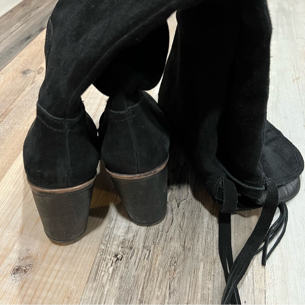 Black real suede tall boots 👢 like new Franco Sarto 7 - Picture 2 of 6